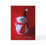 Red Snowman Seasons Greetings Card