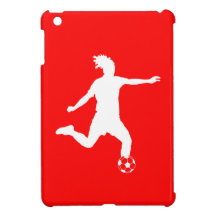 Red Soccer Silhouette iPad Mini Case