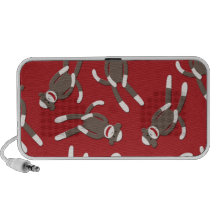 Red Sock Monkey Doodle iPhone Speakers