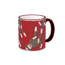 Red Sock Monkey Print Mug