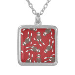 Red Sock Monkey Print Pendant