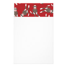 Red Sock Monkey Stationery