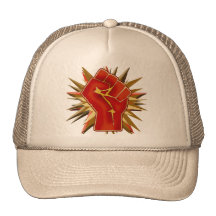 Red Solidarity Fist to Customize on Tshirts Mesh Hats