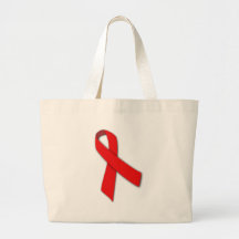 Red Solidarity Ribbon of People Living with AIDS Canvas Bag