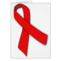 Red Solidarity Ribbon of People Living with AIDS Greeting Card