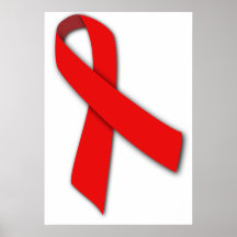 Red Solidarity Ribbon of People Living with AIDS Posters