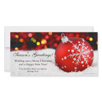 Red Sparkle Flat Business Christmas Greeting Card