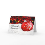 Red Sparkle Imprinted Business Christmas Cards