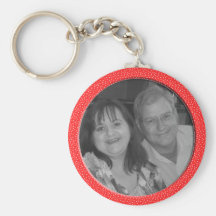 red speckels frame key chain