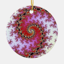 Red Spiral Fractal Design Ornament
