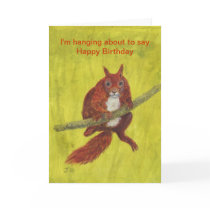 Red Squirrel Birthday Card