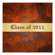 Red Stained Glass Class of Graduation Invitation