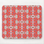 red stained glass flower mousemats
