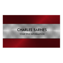 Red Stainless Steel Business Card