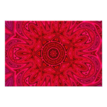 Red Star and Sun Mandala Art Photo