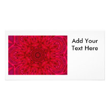 Red Star and Sun Mandala Photo Card Template