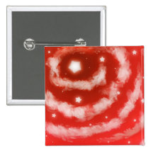 Red Star Clouds Pinback Buttons