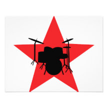 red star drum drummer custom invites