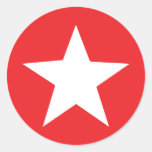 Red Star Icon Round Sticker