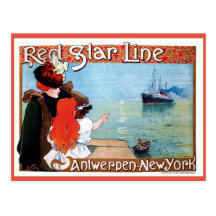 Red Star Line Antwerp-New York vintage ad Postcards