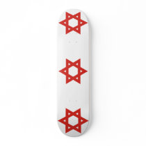 Red Star Of David, Israel flag Custom Skateboard