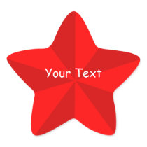 Red Star Shape Sticker