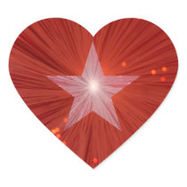 Red Star sticker star heart