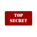 Red Stencil Top Secret labels