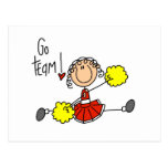 Red Stick Figure Cheerleader t-shirts and Gifts Post Card