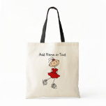 Red Stick Figure Girl Ice Skater Customized Bag