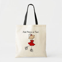 Red Stick Figure Girl Ice Skater Customized Bag