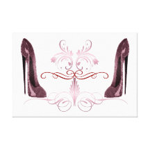 Red Stiletto Shoe's Art Canvas Print