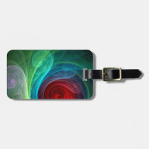 Red Storm Abstract Art Address Tag For Bags