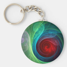 Red Storm Abstract Art Keychain