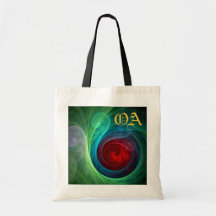 Red Storm Abstract Art Monogram Bag