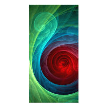 Red Storm Abstract Art Photo Card