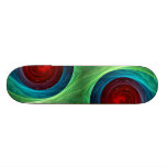 Red Storm Abstract Art Skateboard