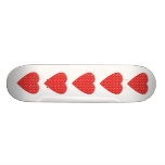 Red Strawberry Heart. Custom Skateboard
