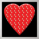 Red Strawberry Heart. Print