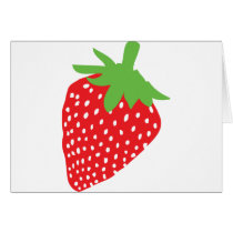 red strawberry icon greeting cards