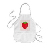 Red Strawberry on Gingham Check. Aprons