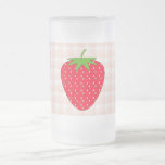 Red Strawberry on Gingham Check. Mug
