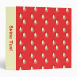 Red Strawberry Pattern. 3 Ring Binders