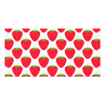 Red Strawberry Pattern. Photo Cards