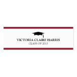 Red stripe border graduation cap name card business card templates