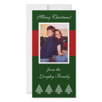 Red Stripe Christmas Trees Photo Card photo cards