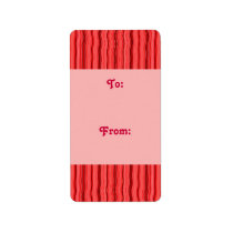 red stripe gift tag