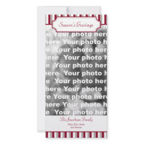 Red stripe vertical Christmas holiday greeting