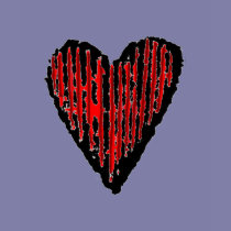 Red Striped Engraved Heart t-shirts