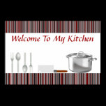 Red Stripes Kitchen Poster posters
